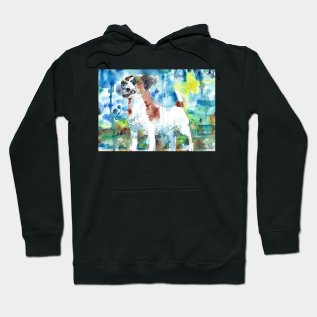 JACK RUSSELL TERRIER - watercolor portrait .2 Hoodie by lautir